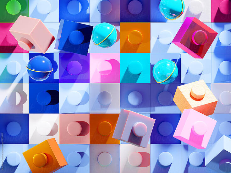 Layered curves in yellow and blue create a soft continuous surface. The structure is abstract with smooth flowing transitions.