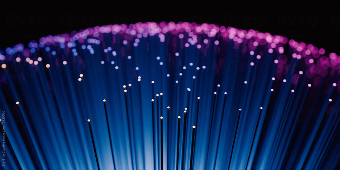 3d render of Optic fiber cable on black